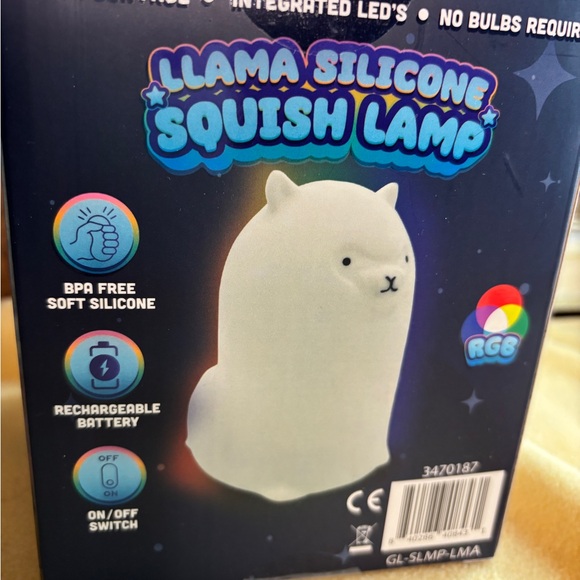 Squish Tap Light Rechargeable Nightlife Llama Silicone Multi color NWB - Picture 2 of 7
